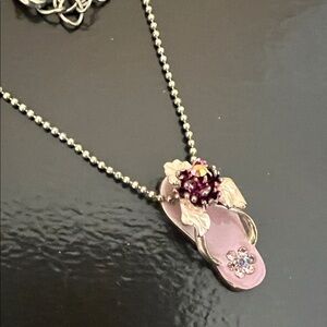 Purple Flip Flop Pendant Necklace